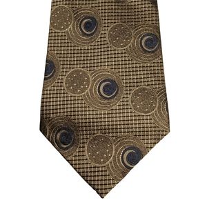 100% Silk Moon Crescent Square Dot Print Tie